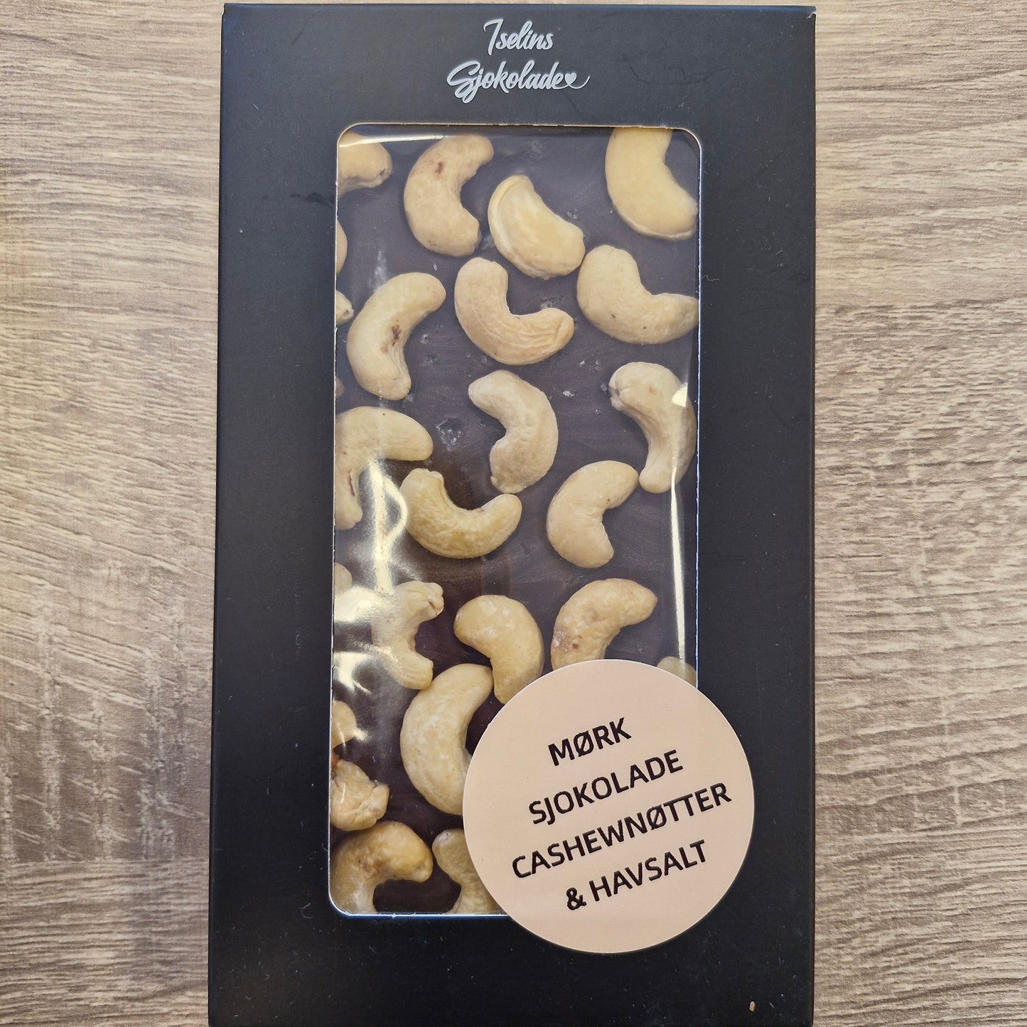 Mørk sjokolade - cashewnøtter & havsalt