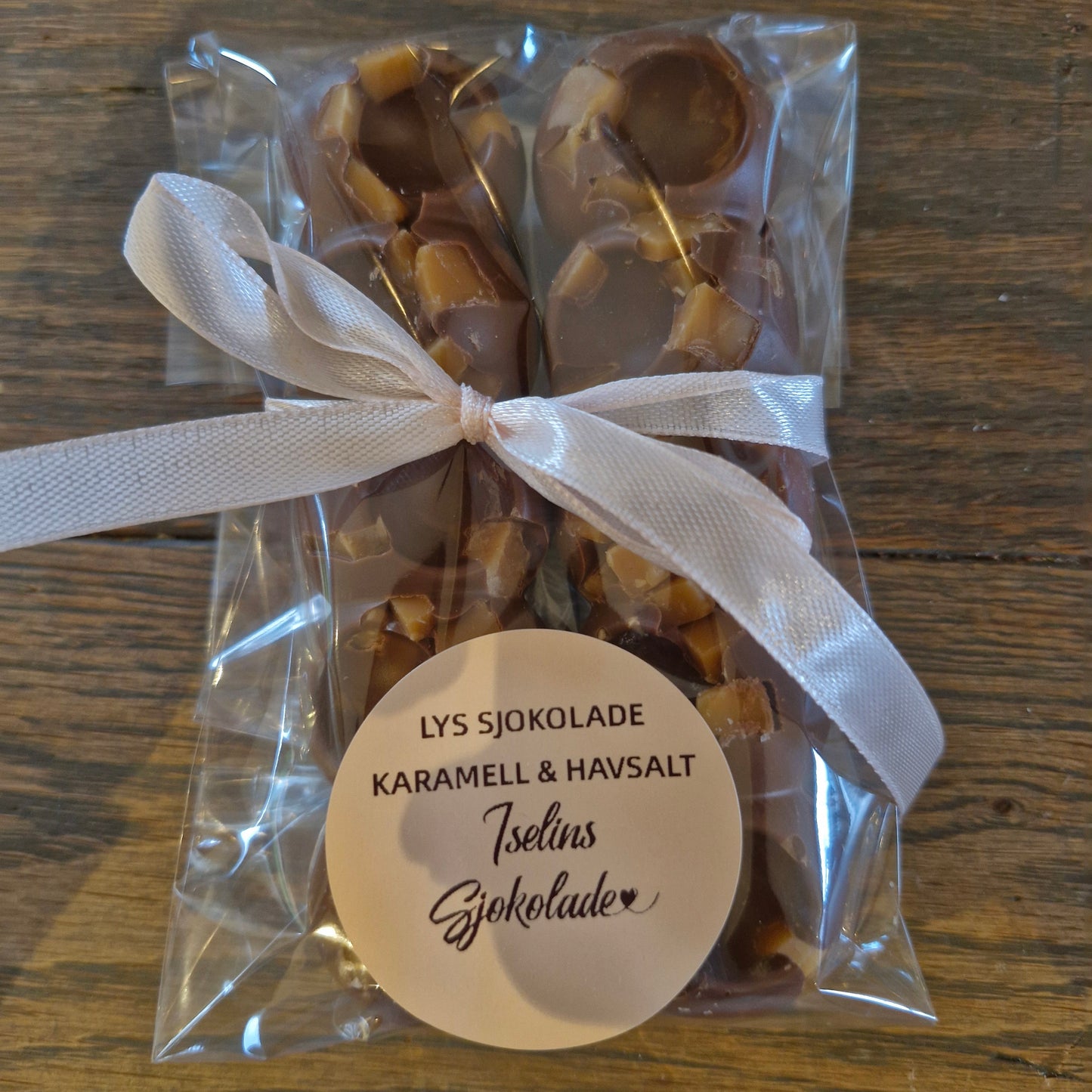 2 stk stenger Lys sjokolade - karamell & havsalt