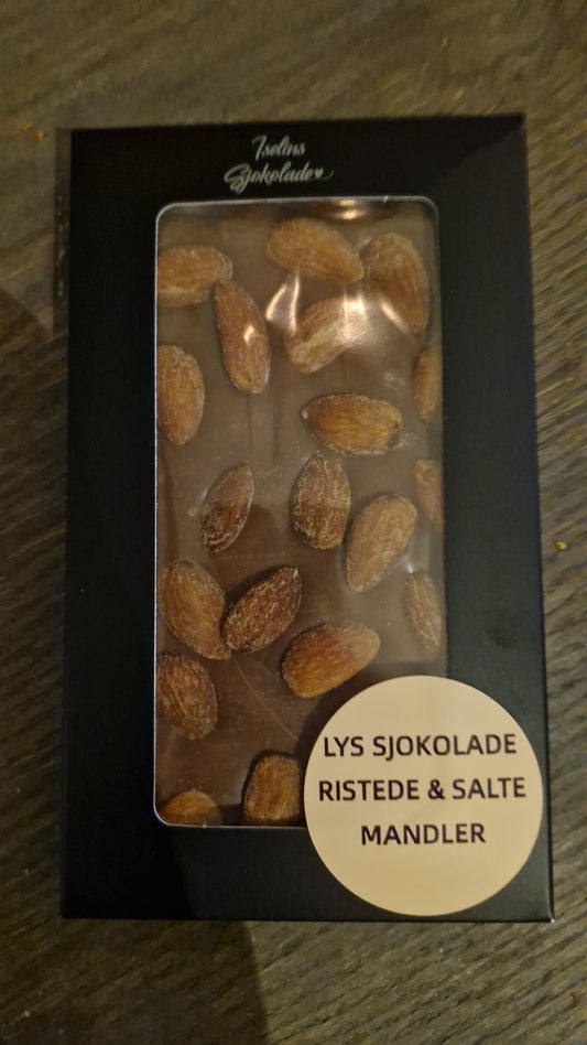 Lys sjokolade - Ristede og salte mandler